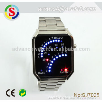 hot sale waterproof binary time new fashion silicone watch with LED screen